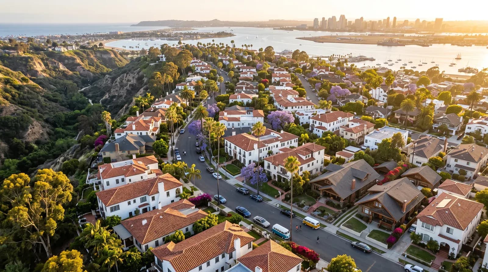 Historic hillside homes in Mission Hills, San Diego