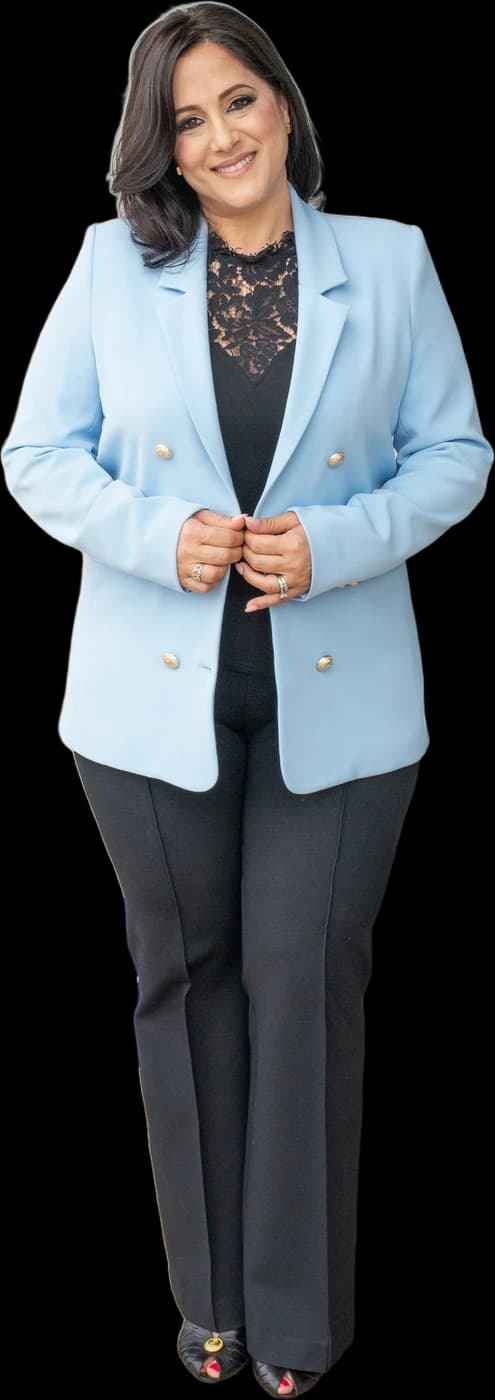 Ghada 'GG' Benitez, full-length portrait