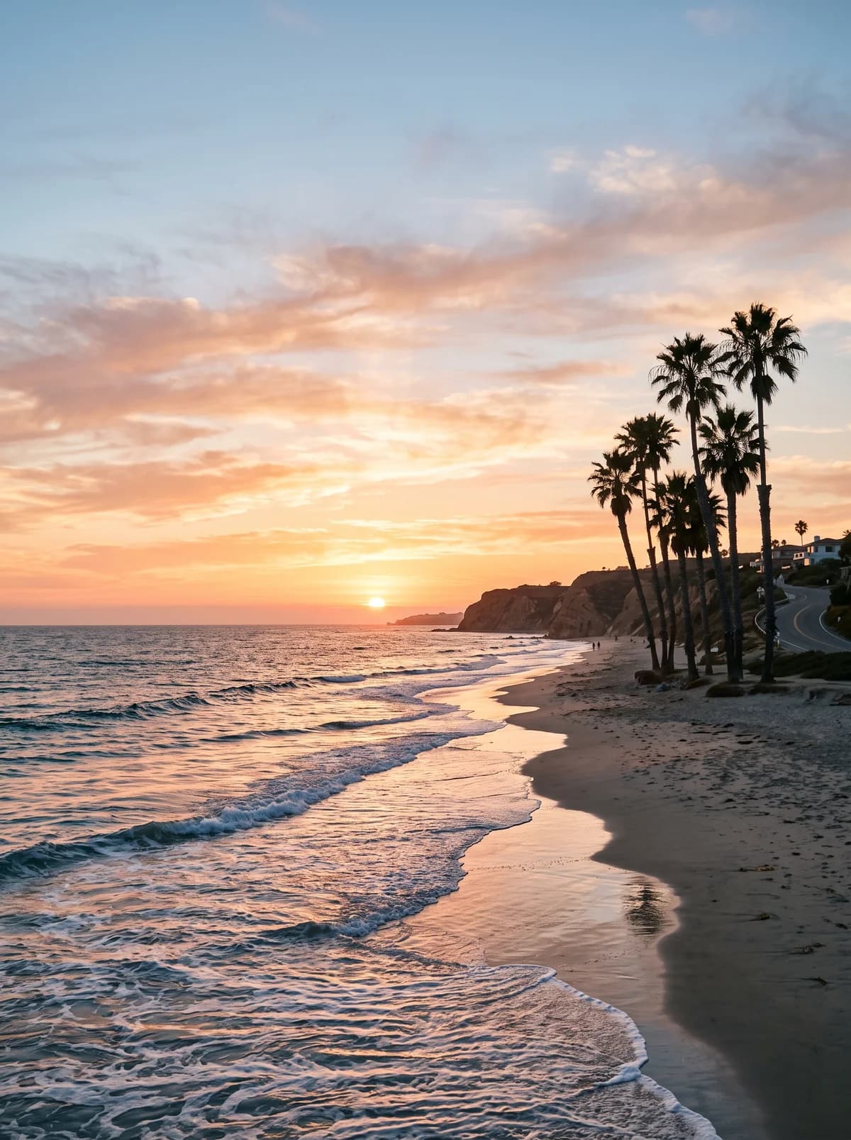 Southern California coastline at sunset (concept imagery)